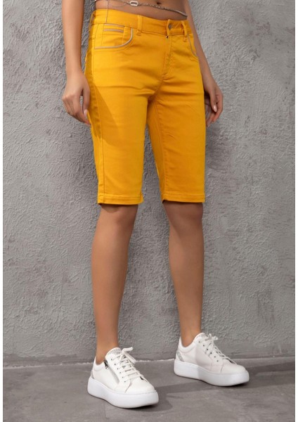 WK196 Kontrast Cep Biye Detaylı Kadın Kapri fiyatları