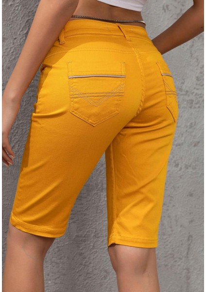 WK196 Kontrast Cep Biye Detaylı Kadın Kapri fırsatları