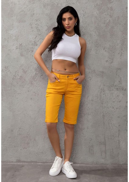 WK196 Kontrast Cep Biye Detaylı Kadın Kapri indirimleri