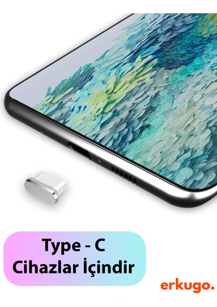 Type-C Toz ve Kir Önleyici Şarj Soketi Koruyucu Tıpa Su Geçirmez Silikon