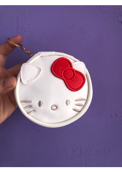 Hello Kitty Sanrio Kawai Deri Cüzdan Anahtarlık Çanta Süsü Mini Düzenleyici