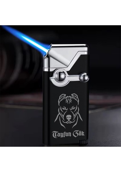 Kişiye Özel Isimli Siyah Gazlı Rüzgar Geçirmez Çakmak