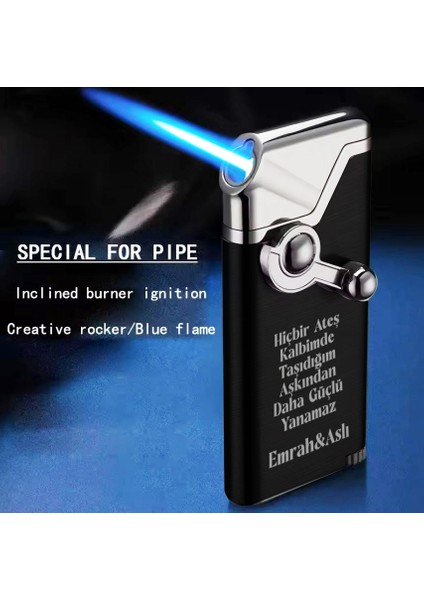 Kişiye Özel Isim ve Sözlü Siyah Gazlı Rüzgar Geçirmez Çakmak fiyatları