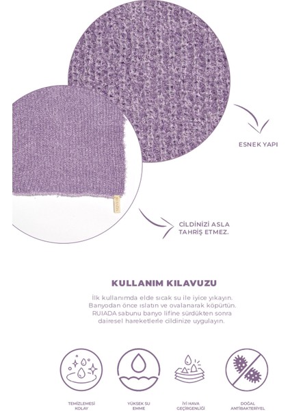 Extra Esnek Mor Banyo Lifi Tüm Cilt Tiplerine Uygun Duş Lifi - 30x40 Cm fiyatları