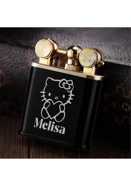 Gazlı Fitilli Çakmak Kişiye Özel Isimli Zorro Çakmak Hello Kitty Tasarımlı