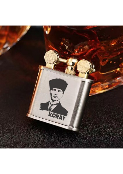 Gazlı Fitilli Çakmak Kişiye Özel Isimli Zorro Çakmak Atatürk Baskılı