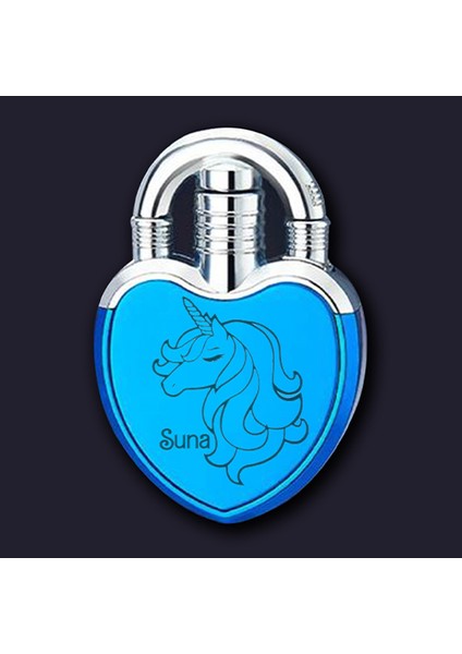 Kalp Şeklinde Kişiye Özel Isimli Çakmak Metal Turbo Çakmak Unicorn Tasarımlı