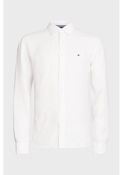 Düğmeli Yaka % 100 Keten Regular Fit Gömlek Erkek Gömlek MW0MW34602 Ycf indirimleri