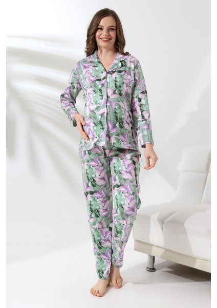 Penye Önden Düğmeli Hamile Lohusa Uzun Kol Pijama Takımı fiyatları