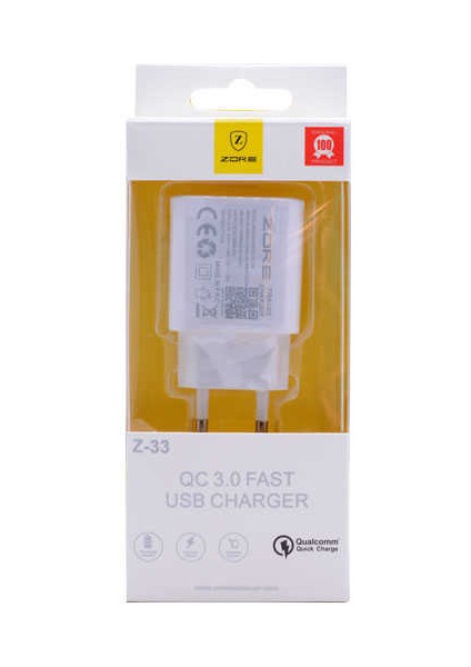 Qc 3.0 Fast USB Charger Z-33