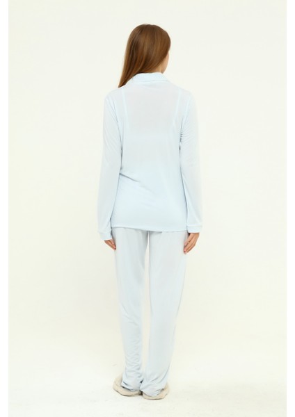 Penye Önden Düğmeli Hamile Lohusa Uzun Kol Pijama Takımı indirimleri