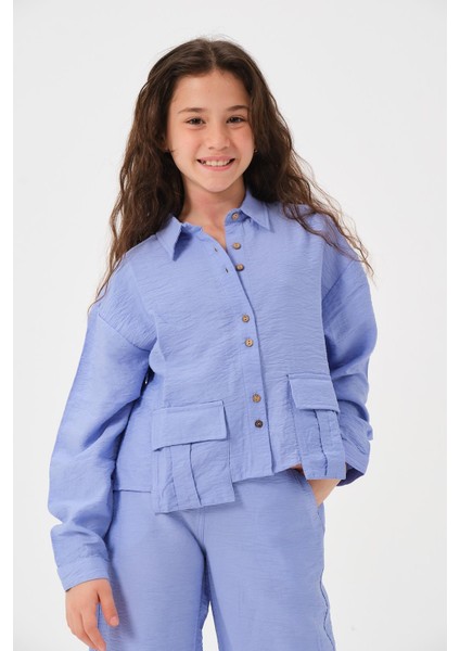 Genç Kız Çocuk Cepli Uzun Kollu Gömlek indirimleri