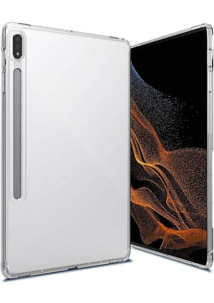 Samsung Galaxy Tab S8 Uyumlu Tablet Kılıfı Şeffaf Süper Silikon Kapak