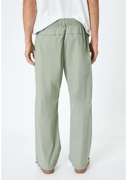 Oversize Paraşüt Pantolon Kargo Cep Detaylı - Koton - 4SAM40051HW - Haki - 42