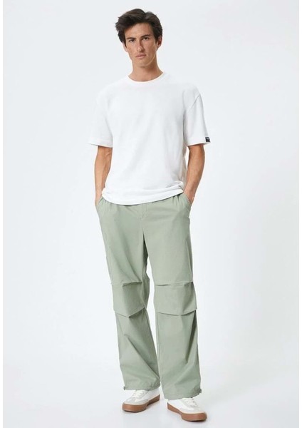 Oversize Paraşüt Pantolon Kargo Cep Detaylı - Koton - 4SAM40051HW - Haki - 42