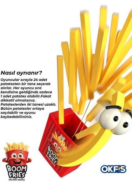 Patlayan Patates Boom Fries Eğlenceli Tuzaklı Aktivite Oyuncağı