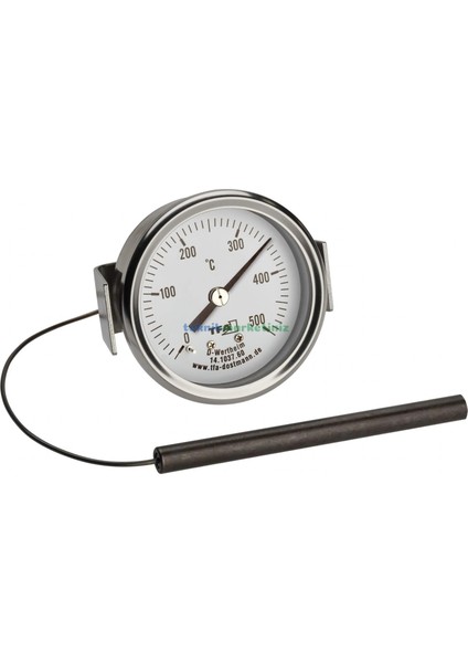 Ø60 mm 0/500 C° 1,5 Metre Kablolu Fırın Termometresi, Panotip 500 Derece Kablolu Bahçe, Pizza, Pide, Ekmek, Köy Kara Taş Fırın Isı Gösterge Saati Tfa Dostmann TM832.14.1037.60