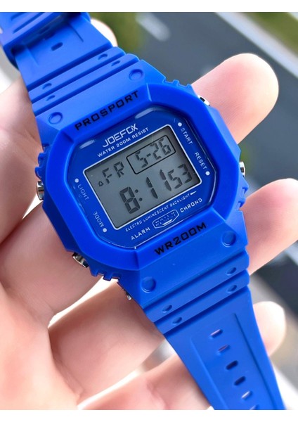 Joefox G-Shock Kasa Lacivert/siyah Digital 5ATM Suya Dayanıklı 2 Yıl Garantili Spor Kol Saati J-GS05