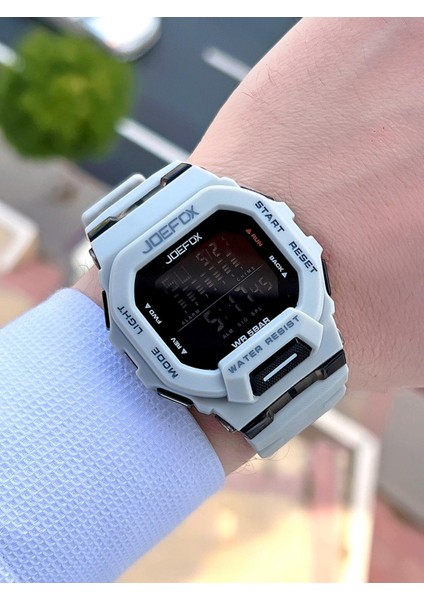 Joefox G-Shock Kasa Siyah/gri Digital 5 Atm Suya Dayanıklı 2 Yıl Garantili Spor Kol Saati J-GS10