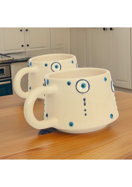 Ilbay Seramik 2 Li Klasik Damla Nazar Kupa Bardak Mug fırsatları