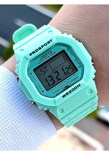 Joefox G-Shock Kasa Sarı Digital 5 Atm Suya Dayanıklı 2 Yıl Garantili Spor Kol Saati J-GS15