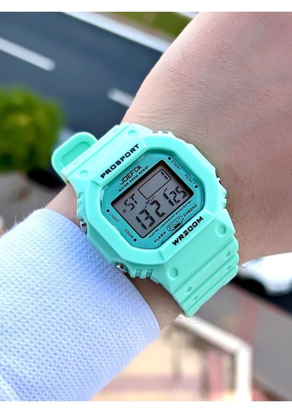 Joefox G-Shock Kasa Sarı Digital 5 Atm Suya Dayanıklı 2 Yıl Garantili Spor Kol Saati J-GS15