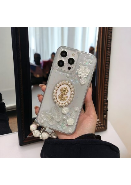 Case iPhone Uyumlu Queen Butterfly Vercase Charm Şeffaf Kılıf