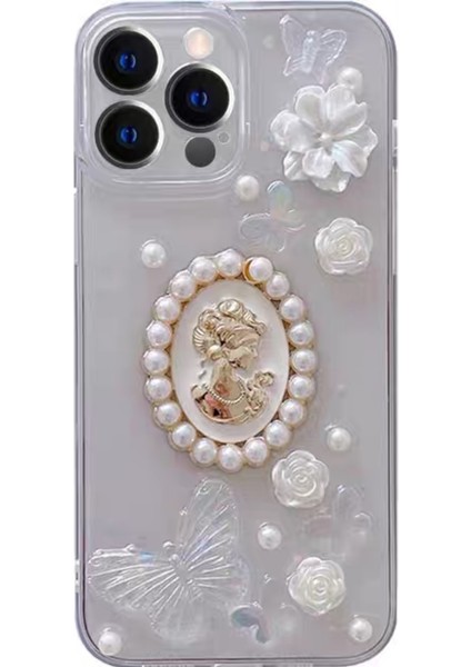 Case iPhone Uyumlu Queen Butterfly Vercase Charm Şeffaf Kılıf