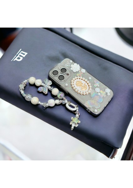 Case iPhone Uyumlu Queen Butterfly Vercase Charm Şeffaf Kılıf