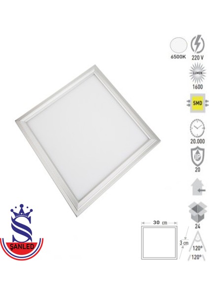 30 x 30 LED Panel 24W 1-2-4-6-8-10 Adettir