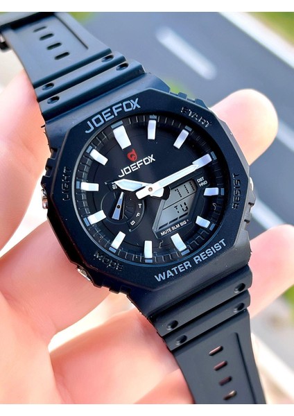 Joefox G-Shock Kasa Siyah Digital/analog 5 Atm Suya Dayanıklı 2 Yıl Garantili Spor Kol Saati J-GS19