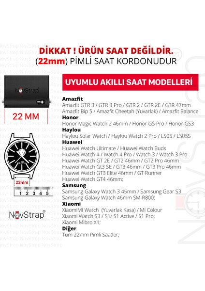 Huawei Watch 3/4/Pro/Buds/Ultimate ile Uyumlu Kordon (22mm) New Lansman Silikon Kumaş Kayış