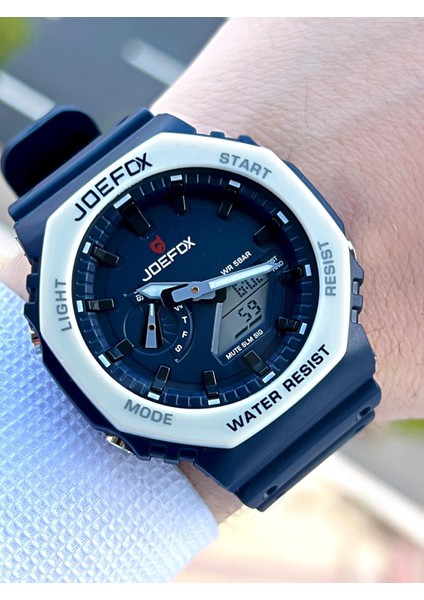 Joefox G-Shock Kasa Lacivert Dijital/analog 5 Atm Suya Dayanıklı 2 Yıl Garantili Spor Kol Saati J-GS23