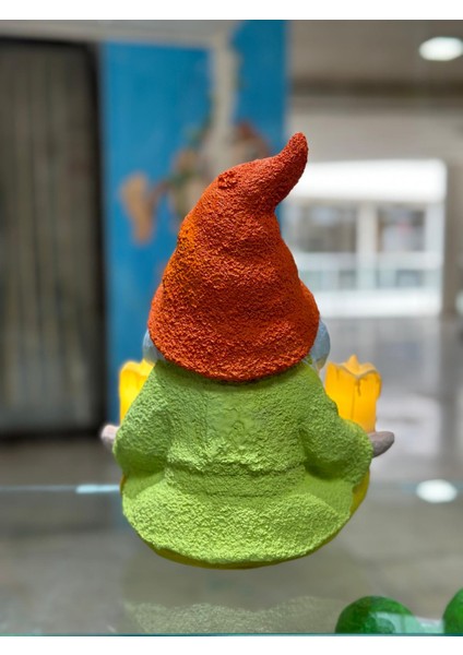 Meditasyon Yapan Cüce Heykeli Ev Dekorasyon Biblo 2 Ledli Mum Dahil modelleri