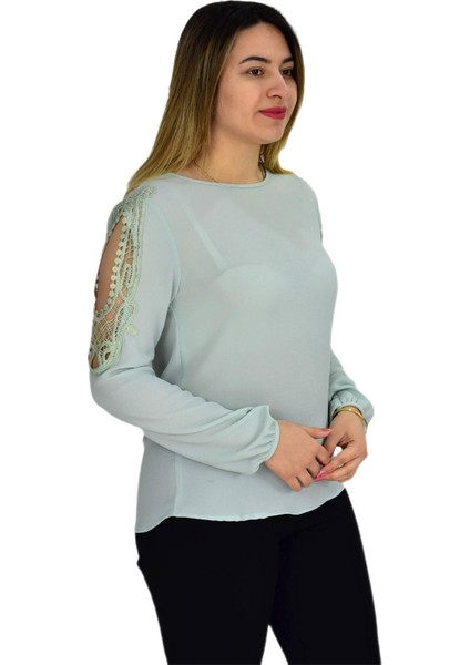 Kadın Kol Güpürlü Bluz RY-17570 modelleri