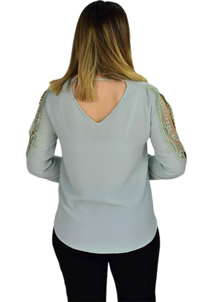 Kadın Kol Güpürlü Bluz RY-17570 fırsatları