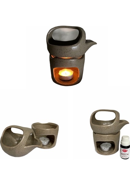 Dekoratif Ibrik Şeklinde Buhurdanlık ve Yağ Seti