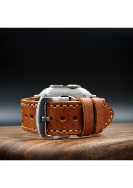 Apple Watch Uyumlu Deri Kordon Ultra Camel Hakiki Deri saat kordonu delikli fiyatları