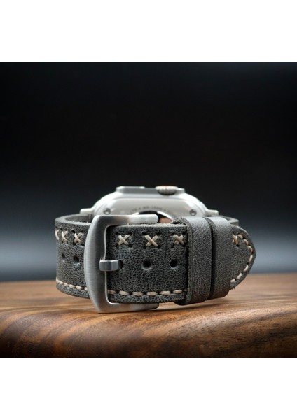 Apple Watch Uyumlu Deri Kordon Ultra Gri Hakiki Deri saat kordonu fiyatları