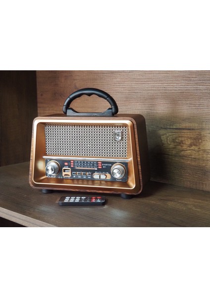 Büyük Boy Gerçek Ahşap Eskitme Görünümlü Kumandalı Nostajik Radyo fiyatları