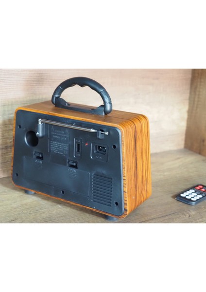 Büyük Boy Gerçek Ahşap Eskitme Görünümlü Kumandalı Nostajik Radyo fırsatları