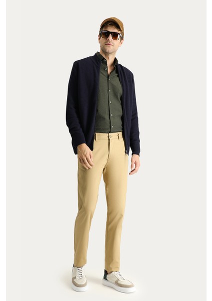 Slim Fit Dar Kesim Likralı Kanvas / Chino Pantolon