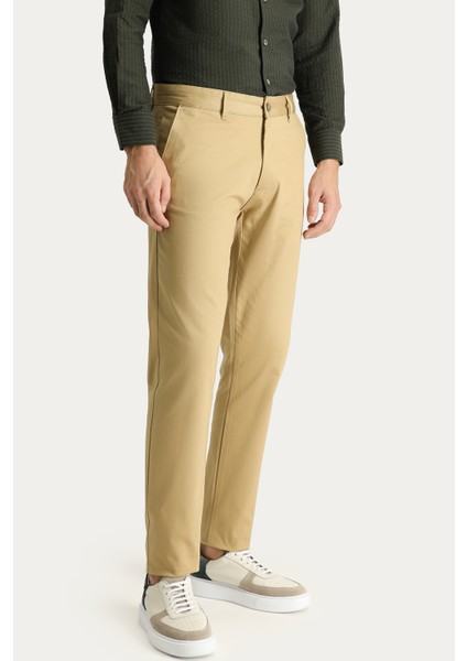 Slim Fit Dar Kesim Likralı Kanvas / Chino Pantolon