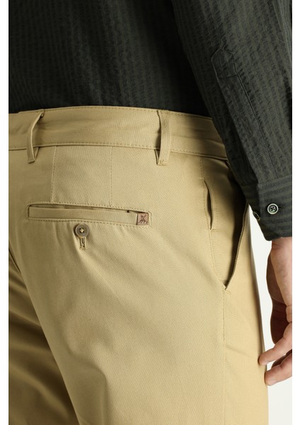 Slim Fit Dar Kesim Likralı Kanvas / Chino Pantolon