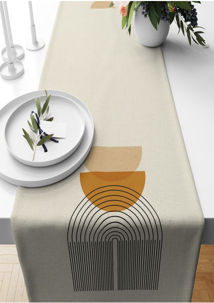 Minimalist Serisi 140X40 cm Dijital Baskılı Runner