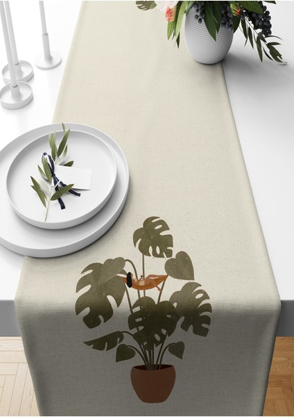 Minimalist Serisi 140X40 cm Dijital Baskılı Runner