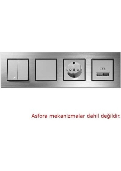 Asfir Schneider Asfora Serisi Alüminyum Gümüş Dörtlü Çerçeve ALG204-71 Modeli fiyatları