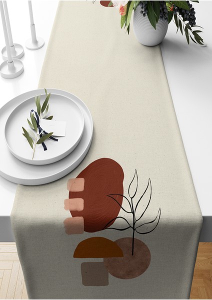 Minimalist Serisi 140X40 cm Dijital Baskılı Runner