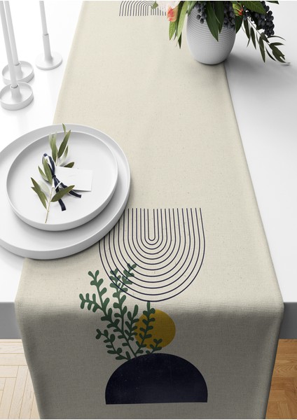 Minimalist Serisi 140X40 cm Dijital Baskılı Runner