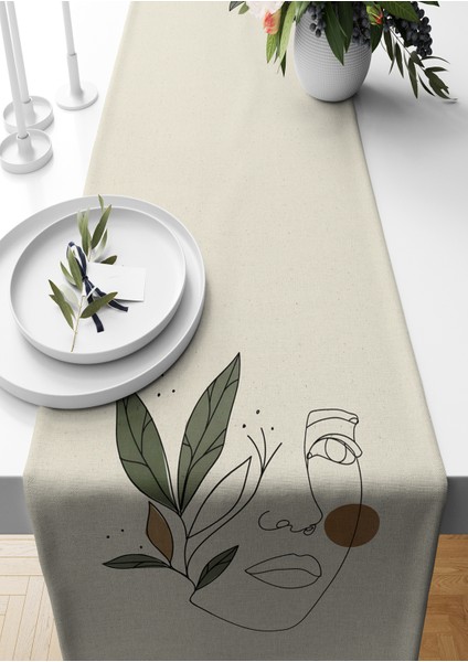 Minimalist Serisi 140X40 cm Dijital Baskılı Runner